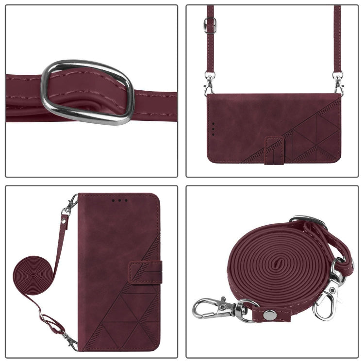For Google Pixel 9 Pro XL Crossbody 3D Embossed Flip Leather Phone Case(Wine Red) - Google Cases by PMC TechLife | Online Shopping South Africa | PMC TechLife | Buy Now Pay Later Mobicred