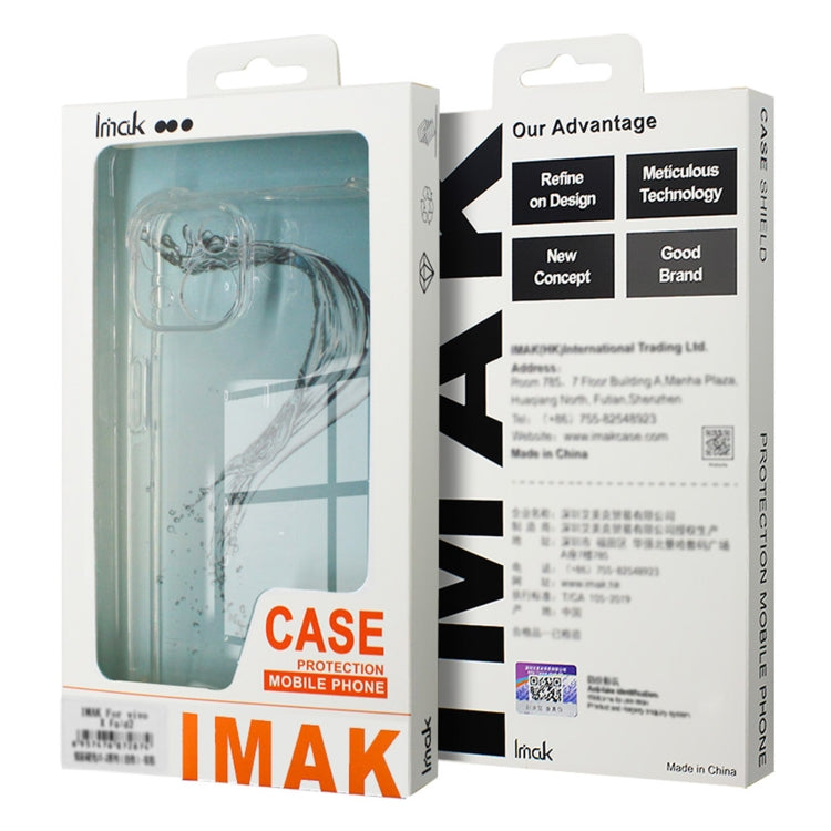 For OPPO Reno11 F 5G imak Shockproof Airbag TPU Phone Case(Transparent) - Reno11 F Cases by imak | Online Shopping South Africa | PMC Jewellery | Buy Now Pay Later Mobicred