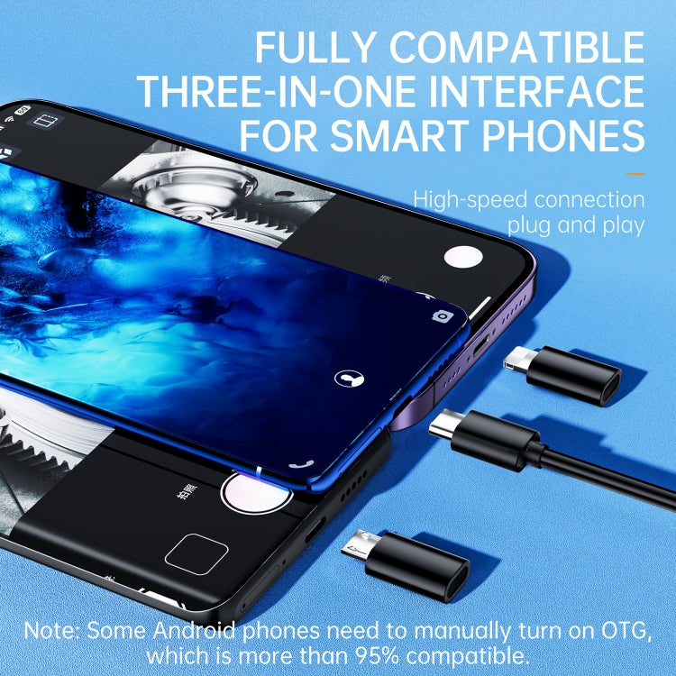 AN112 8mm Double Lenses HD Industry Endoscope Type-C + Micro USB + 8 Pin Connection, Length:5m Soft Tube -  by PMC TechLife | Online Shopping South Africa | PMC TechLife | Buy Now Pay Later Mobicred