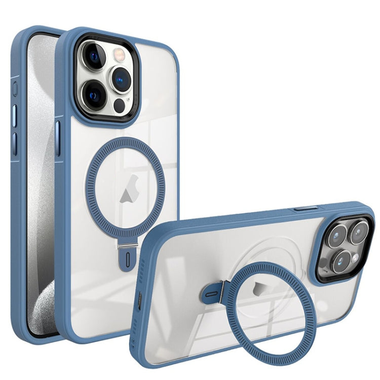 For iPhone 15 Pro Shield Armor MagSafe Holder Phone Case(Blue) - iPhone 15 Pro Cases by PMC TechLife | Online Shopping South Africa | PMC TechLife