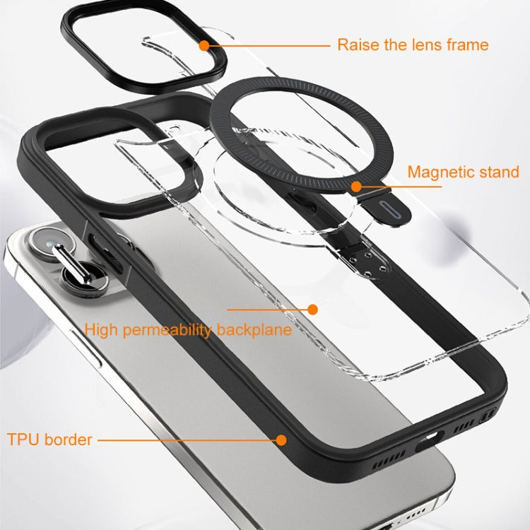 For iPhone 15 Pro Shield Armor MagSafe Holder Phone Case(Blue) - iPhone 15 Pro Cases by PMC TechLife | Online Shopping South Africa | PMC TechLife