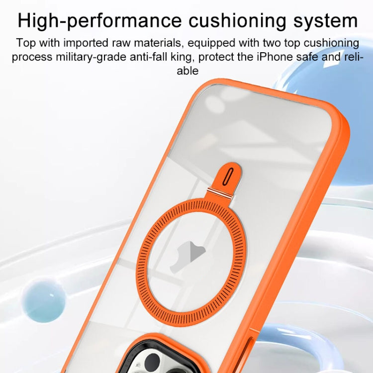 For iPhone 13 Pro Max Shield Armor MagSafe Holder Phone Case(Orange) - iPhone 13 Pro Max Cases by PMC TechLife | Online Shopping South Africa | PMC TechLife