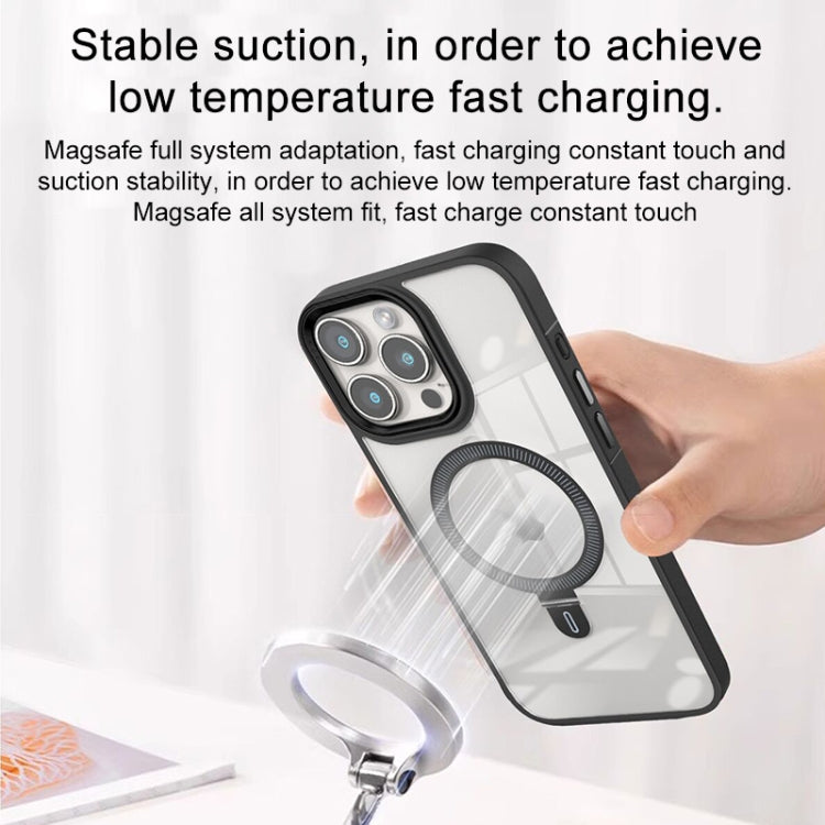 For iPhone 14 Pro Shield Armor MagSafe Holder Phone Case(Royal Blue) - iPhone 14 Pro Cases by PMC TechLife | Online Shopping South Africa | PMC TechLife