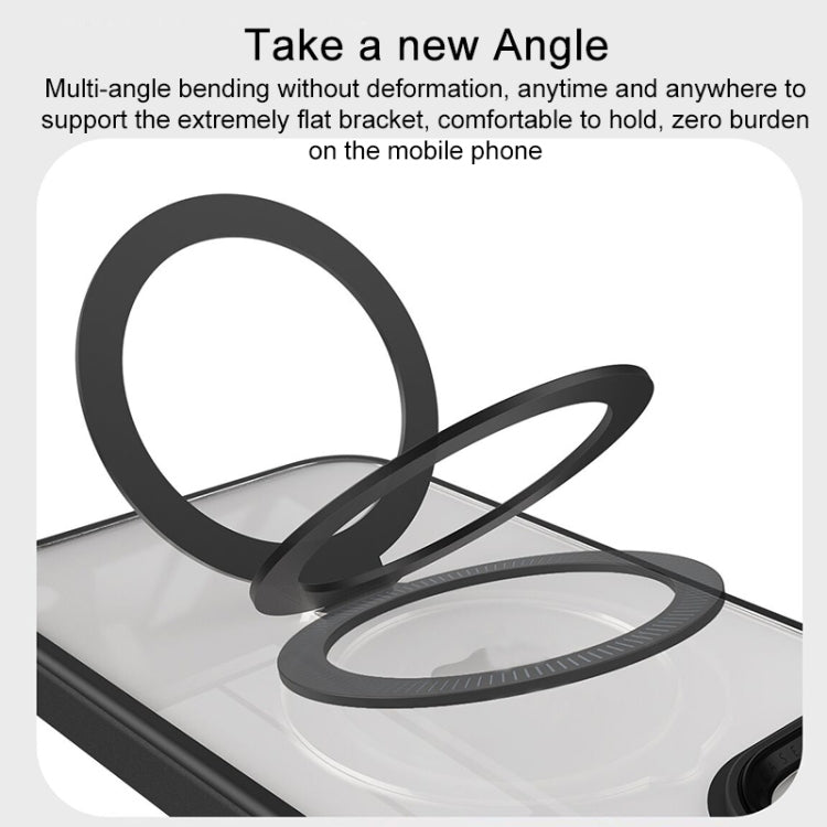 For iPhone 14 Shield Armor MagSafe Holder Phone Case(Deep Purple) - iPhone 14 Cases by PMC TechLife | Online Shopping South Africa | PMC TechLife