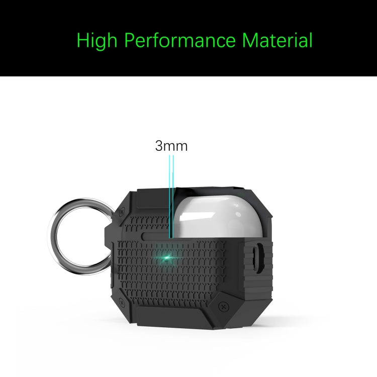 For AirPods Pro Wireless Earphones Shockproof Armor Protective Case(Black) - For AirPods Pro by PMC Jewellery | Online Shopping South Africa | PMC Jewellery | Buy Now Pay Later Mobicred
