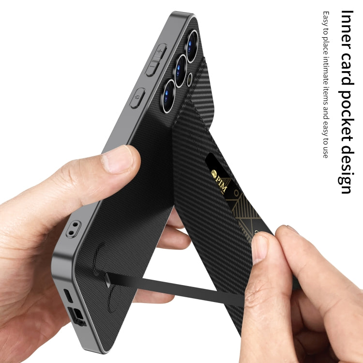 For Samsung Galaxy S25 5G GKK Rotor Bracket Recessed Card Bag Full Coverage Phone Case(Grey) - free shipping - PMC Jewellery - Order now!