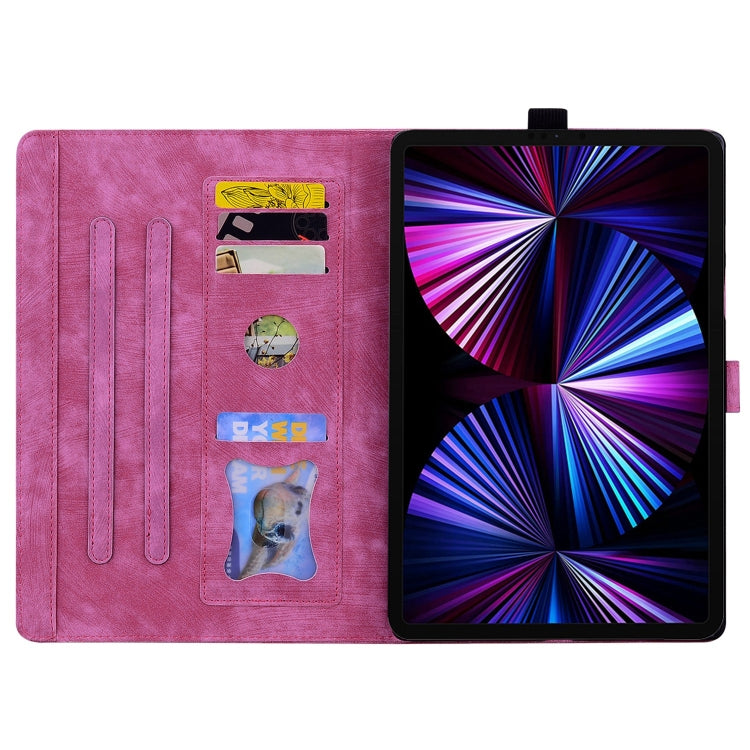 For Honor Pad X8a Cartoon Sakura Cat Embossed Leather Tablet Case(Rose Red) - Honor by PMC TechLife | Online Shopping South Africa | PMC TechLife | Buy Now Pay Later Mobicred