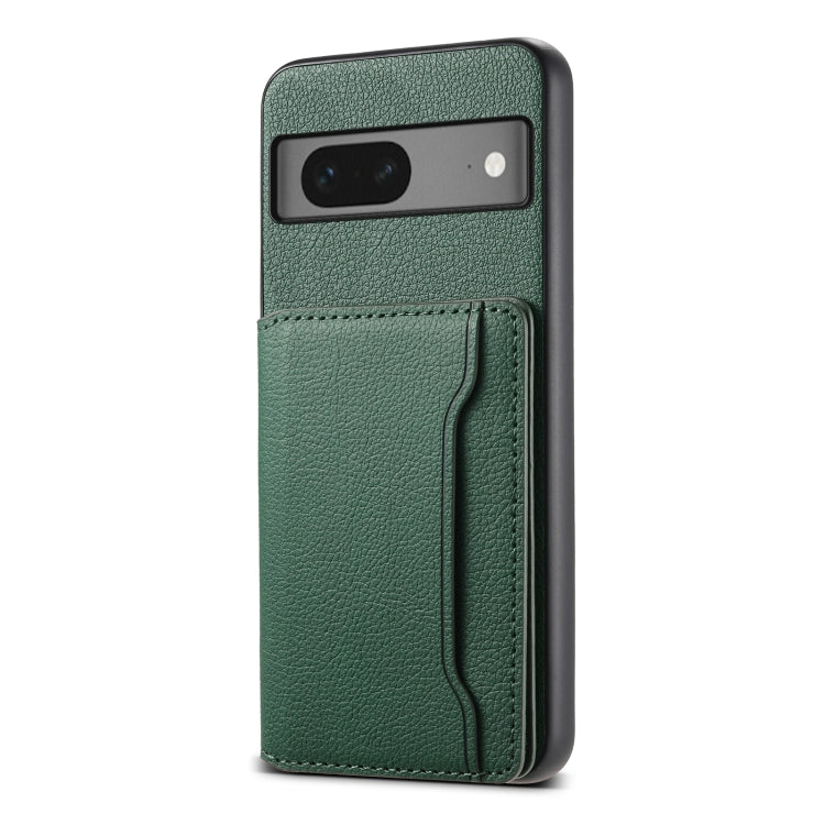 For Google Pixel 7 5G Calf Texture Card Bag Design Full Coverage Phone Case(Green) - Google Cases by PMC TechLife | Online Shopping South Africa | PMC TechLife | Buy Now Pay Later Mobicred