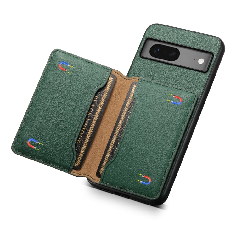 For Google Pixel 7 5G Calf Texture Card Bag Design Full Coverage Phone Case(Green) - Google Cases by PMC TechLife | Online Shopping South Africa | PMC TechLife | Buy Now Pay Later Mobicred