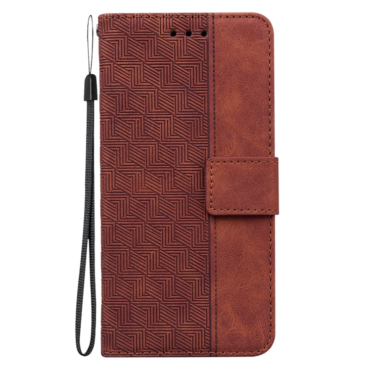 For Google Pixel 9 Geometric Embossed Leather Phone Case(Brown) - Google Cases by PMC Jewellery | Online Shopping South Africa | PMC Jewellery | Buy Now Pay Later Mobicred