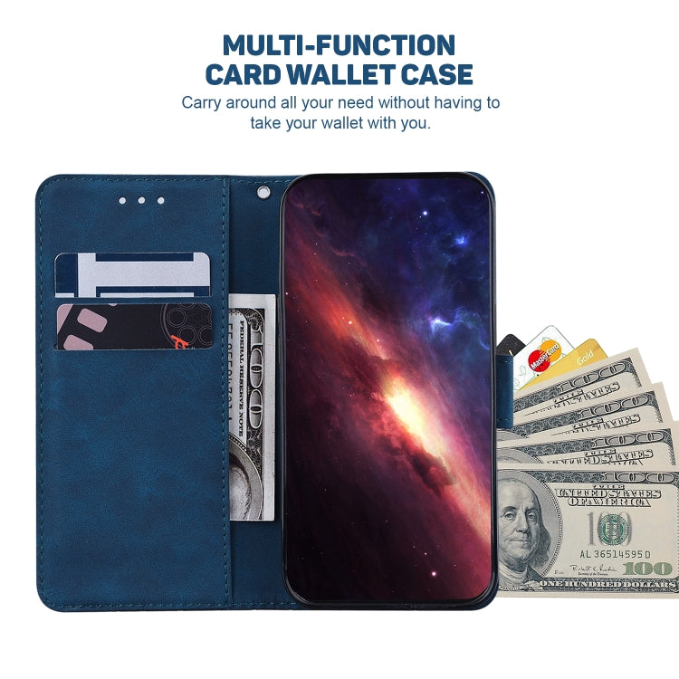 For Google Pixel 9 Pro 5G Geometric Embossed Leather Phone Case(Blue) - Google Cases by PMC TechLife | Online Shopping South Africa | PMC TechLife | Buy Now Pay Later Mobicred