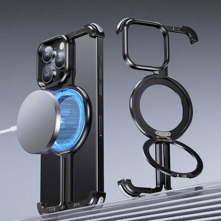 For iPhone 13 Pro Max MagSafe Magnetic Frameless Holder Phone Case(Black) - free shipping - PMC TechLife - Order now!