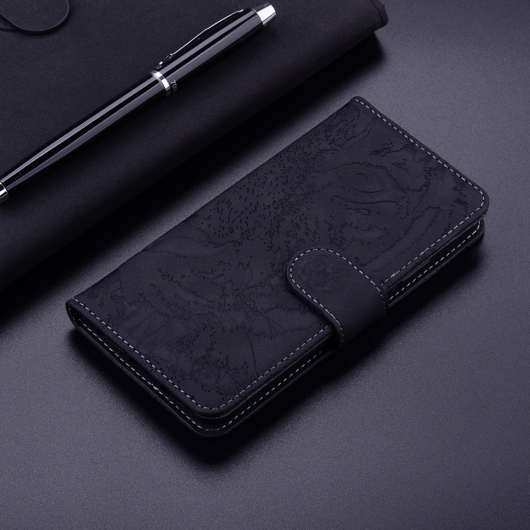 For Google Pixel 9 Tiger Embossing Pattern Flip Leather Phone Case(Black) - Google Cases by PMC TechLife | Online Shopping South Africa | PMC TechLife | Buy Now Pay Later Mobicred
