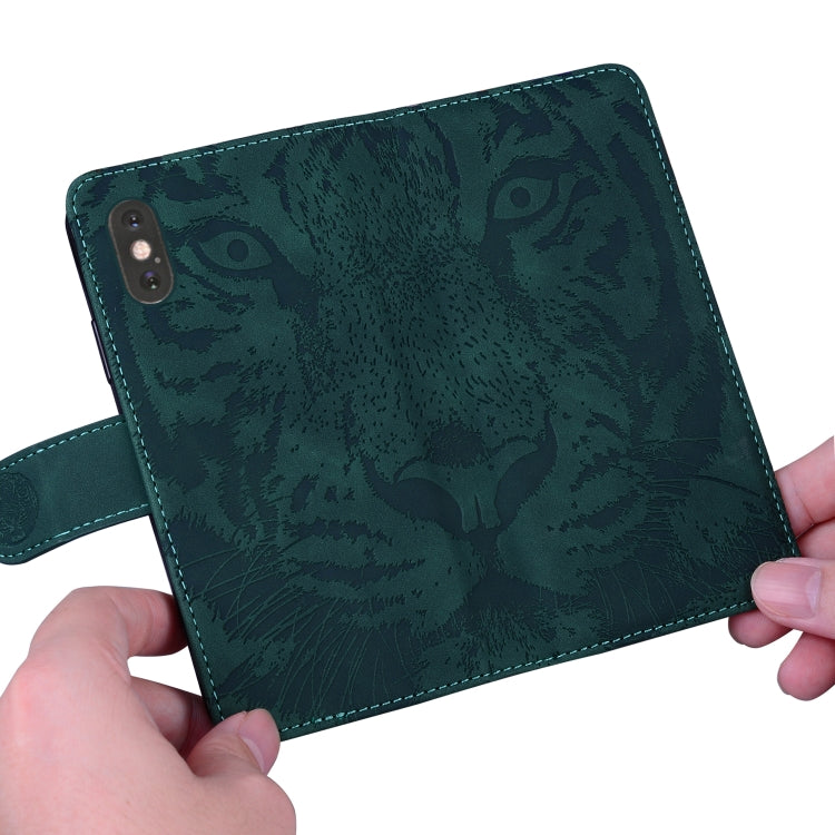 For Google Pixel 9 Pro 5G Tiger Embossing Pattern Flip Leather Phone Case(Green) - Google Cases by PMC TechLife | Online Shopping South Africa | PMC TechLife | Buy Now Pay Later Mobicred