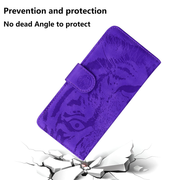 For Google Pixel 9 Pro 5G Tiger Embossing Pattern Flip Leather Phone Case(Purple) - Google Cases by PMC TechLife | Online Shopping South Africa | PMC TechLife | Buy Now Pay Later Mobicred