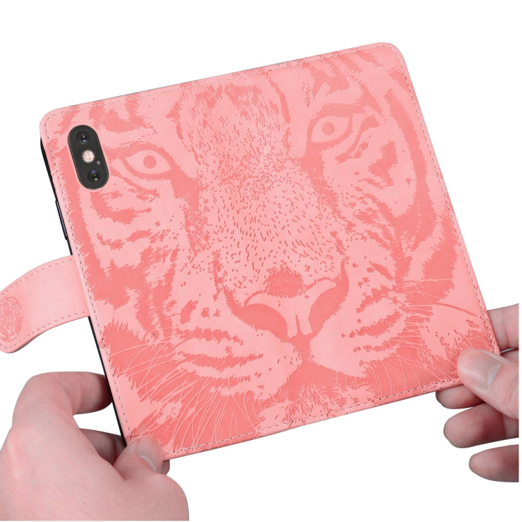For Google Pixel 9 Pro 5G Tiger Embossing Pattern Flip Leather Phone Case(Pink) - Google Cases by PMC TechLife | Online Shopping South Africa | PMC TechLife | Buy Now Pay Later Mobicred