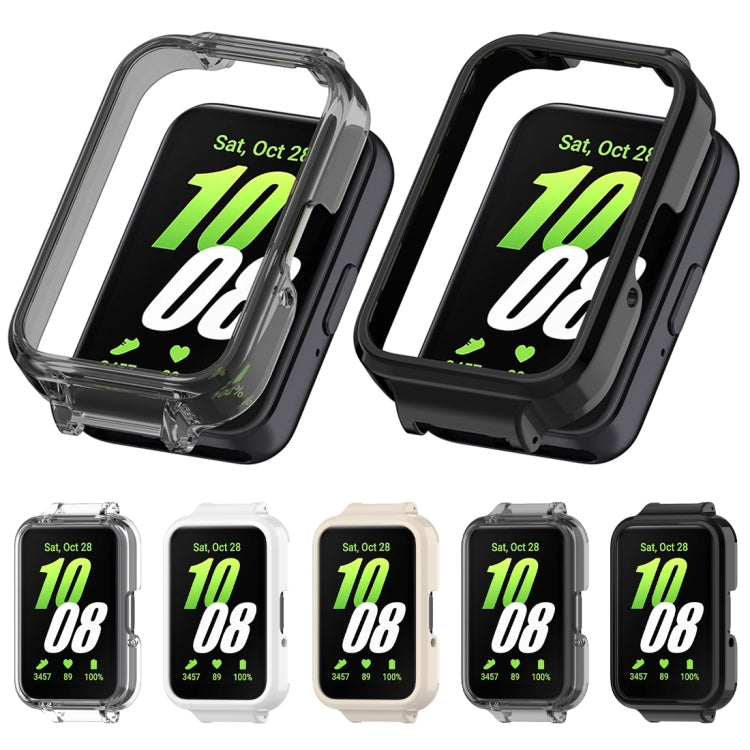 For Samsung Galaxy Fit 3 12mm Half Coverage Hollowed PC Watch Protective Case(Transparent White) - Watch Cases by PMC TechLife | Online Shopping South Africa | PMC TechLife