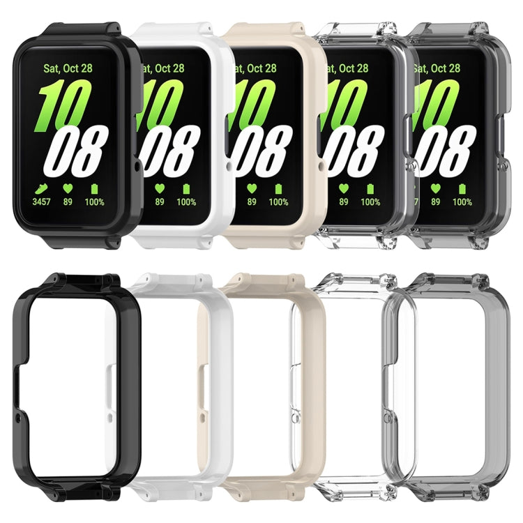 For Samsung Galaxy Fit 3 12mm Half Coverage Hollowed PC Watch Protective Case(Transparent Black) - Watch Cases by PMC TechLife | Online Shopping South Africa | PMC TechLife