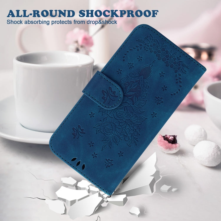 For Google Pixel 9 Pro Butterfly Rose Embossed Leather Phone Case(Blue) - Google Cases by PMC TechLife | Online Shopping South Africa | PMC TechLife | Buy Now Pay Later Mobicred