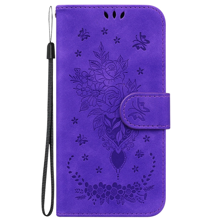 For Google Pixel 9 Pro Butterfly Rose Embossed Leather Phone Case(Purple) - Google Cases by PMC Jewellery | Online Shopping South Africa | PMC Jewellery | Buy Now Pay Later Mobicred