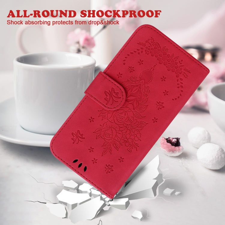 For Google Pixel 9 Pro Butterfly Rose Embossed Leather Phone Case(Red) - Google Cases by PMC Jewellery | Online Shopping South Africa | PMC Jewellery | Buy Now Pay Later Mobicred