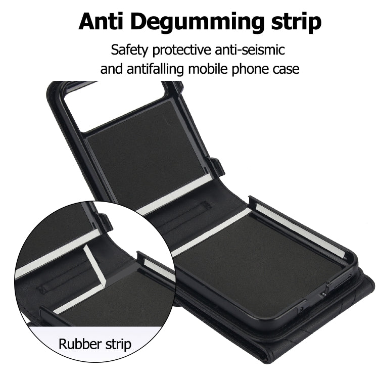 For Motorola Razr 40 V-shaped RFID Card Slot Phone Case with Ring Holder(Black) - Motorola Cases by PMC TechLife | Online Shopping South Africa | PMC TechLife | Buy Now Pay Later Mobicred