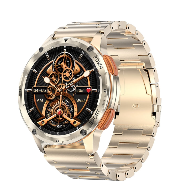 LEMFO AK59 1.43 inch AMLOED Round Screen Steel Strap Smart Watch(Gold) - Smart Watches by LEMFO | Online Shopping South Africa | PMC TechLife | Buy Now Pay Later Mobicred