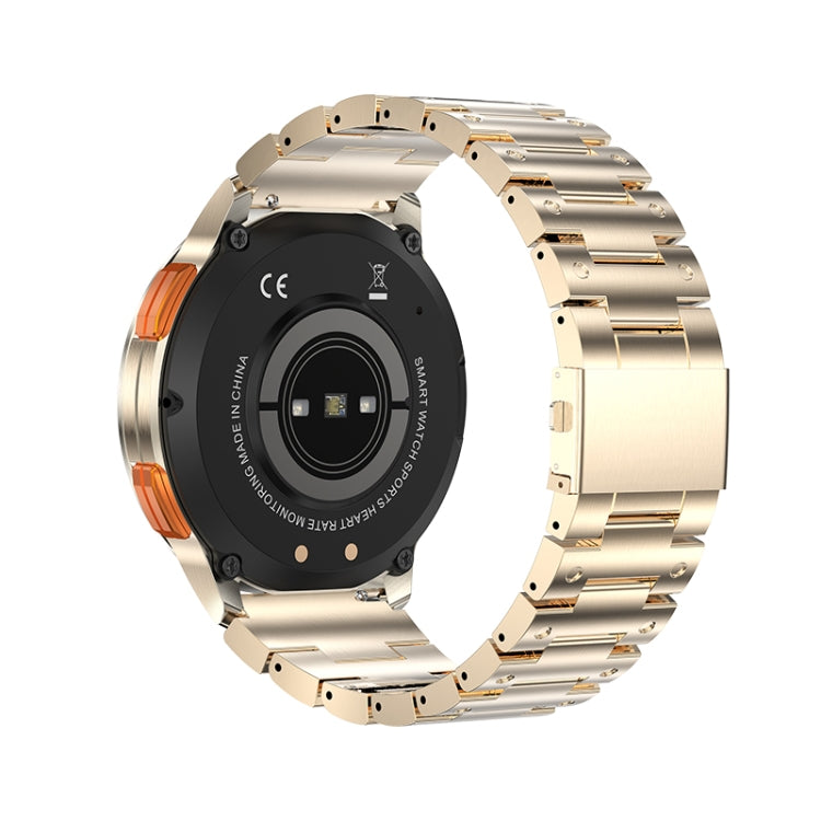 LEMFO AK59 1.43 inch AMLOED Round Screen Steel Strap Smart Watch(Gold) - Smart Watches by LEMFO | Online Shopping South Africa | PMC Jewellery | Buy Now Pay Later Mobicred