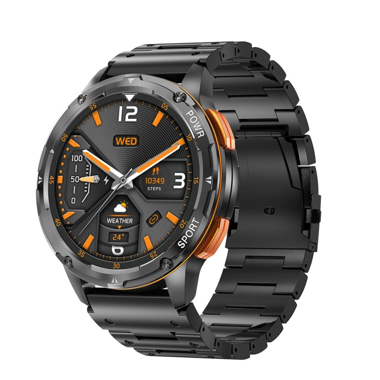LEMFO AK59 1.43 inch AMLOED Round Screen Steel Strap Smart Watch(Black) - free shipping - PMC TechLife - Order now!
