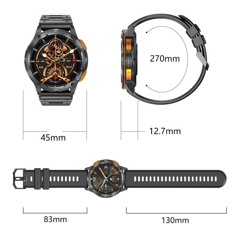 LEMFO AK59 1.43 inch AMLOED Round Screen Steel Strap Smart Watch(Silver) - free shipping - PMC TechLife - Order now!