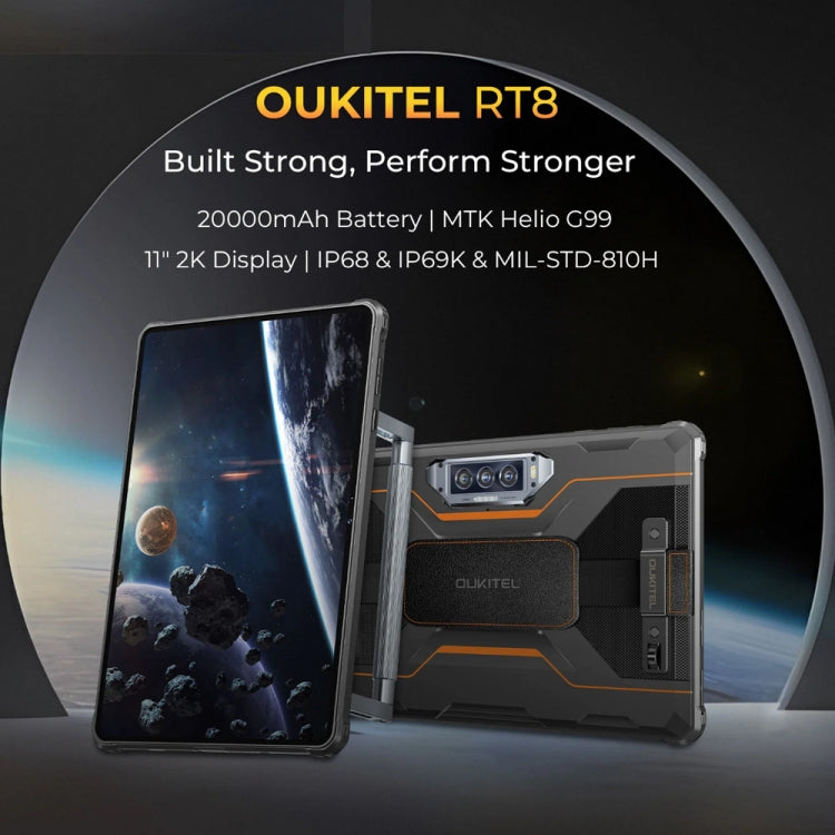 [HK Warehouse] OUKITEL RT8 4G Network IP68/IP69K Rugged Tablet, 6GB+256GB, 11 inch Android 13 MediaTek Helio G99 Quad Core Support Dual SIM, EU Plug(Black) - Other by OUKITEL | Online Shopping South Africa | PMC Jewellery