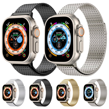 For Apple Watch Series 8 45mm Milanese Loop Magnetic Clasp Stainless Steel Watch Band(Black) - Watch Bands by PMC Jewellery | Online Shopping South Africa | PMC Jewellery