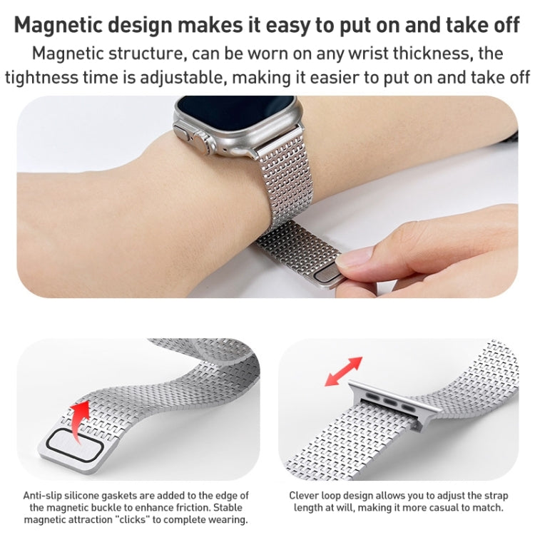 For Apple Watch 38mm Milanese Loop Magnetic Clasp Stainless Steel Watch Band(Black) - Watch Bands by PMC TechLife | Online Shopping South Africa | PMC TechLife | Buy Now Pay Later Mobicred