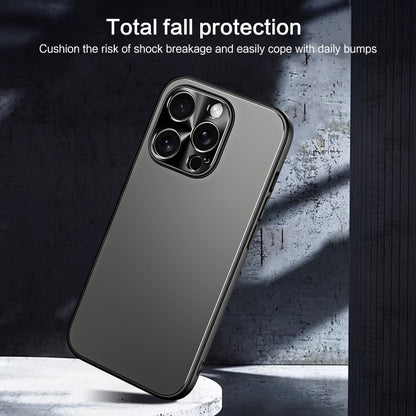 For iPhone 14 Pro R-JUST RJ-61 Electroplating Frosted TPU + PC Phone Case(Grey) - iPhone 14 Pro Cases by R-JUST | Online Shopping South Africa | PMC Jewellery