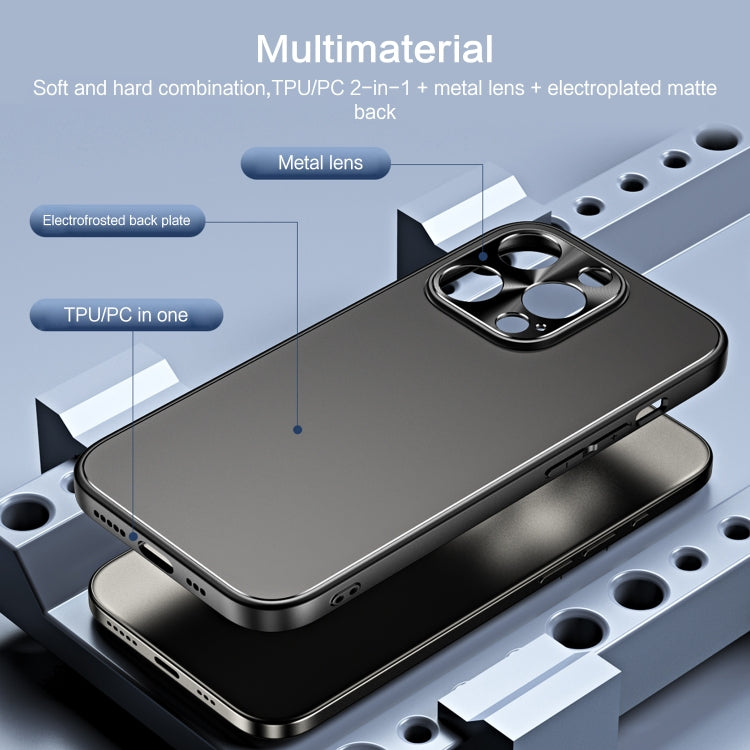 For iPhone 14 R-JUST RJ-61 Electroplating Frosted TPU + PC Phone Case(Silver) - iPhone 14 Cases by R-JUST | Online Shopping South Africa | PMC TechLife