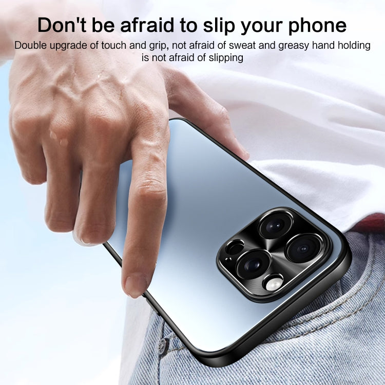 For iPhone 14 Pro Max R-JUST RJ-61 Electroplating Frosted TPU + PC Phone Case(Silver) - iPhone 14 Pro Max Cases by R-JUST | Online Shopping South Africa | PMC TechLife | Buy Now Pay Later Mobicred