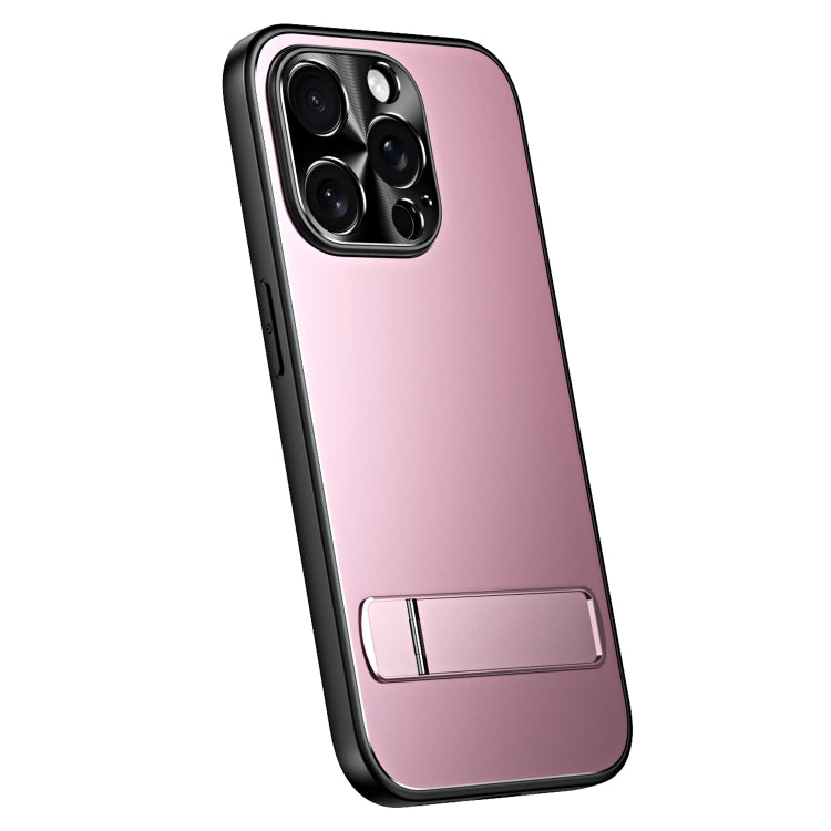 For iPhone 13 Pro Max R-JUST RJ-61 Electroplating Frosted TPU + PC Phone Case with Holder(Pink) - iPhone 13 Pro Max Cases by R-JUST | Online Shopping South Africa | PMC TechLife