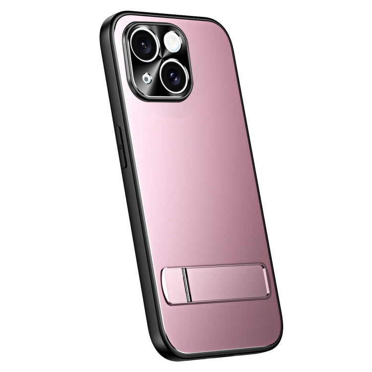 For iPhone 13 R-JUST RJ-61 Electroplating Frosted TPU + PC Phone Case with Holder(Pink) - free shipping - PMC TechLife - Order now!
