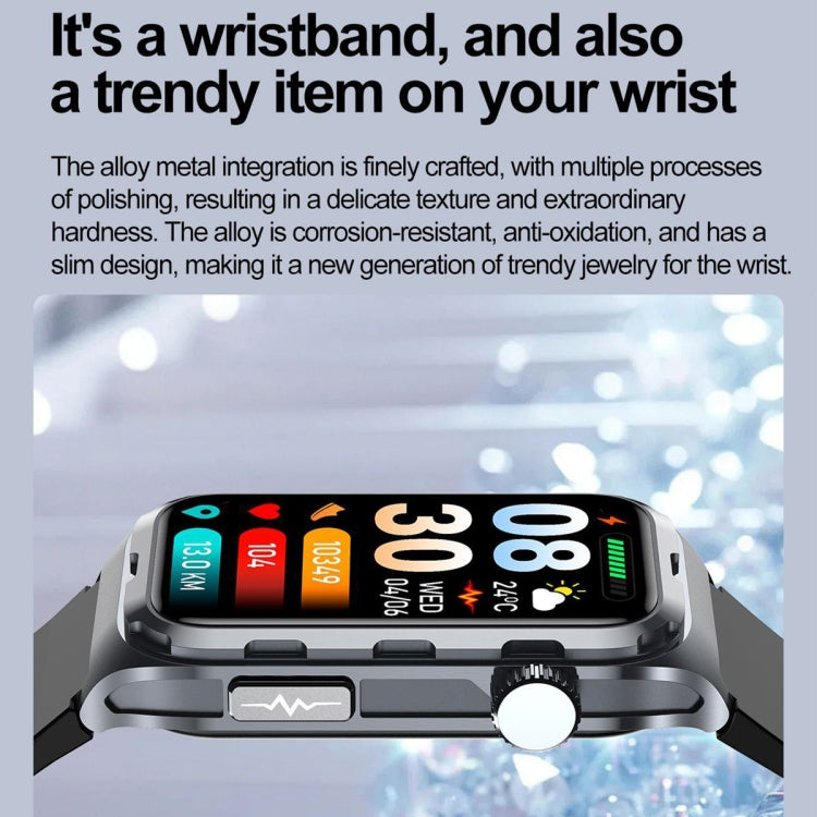 TK79 1.47 inch IP68 Waterproof Smart Watch, Support ECG / Blood Glucose / Blood Oxygen Monitoring / Uric Acid(Black) - Smart Wristbands by PMC TechLife | Online Shopping South Africa | PMC TechLife | Buy Now Pay Later Mobicred