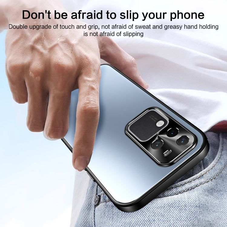 For vivo S18 Pro R-JUST RJ-61 Electroplating Frosted TPU + PC Phone Case(Blue) - S18 Pro Cases by R-JUST | Online Shopping South Africa | PMC TechLife
