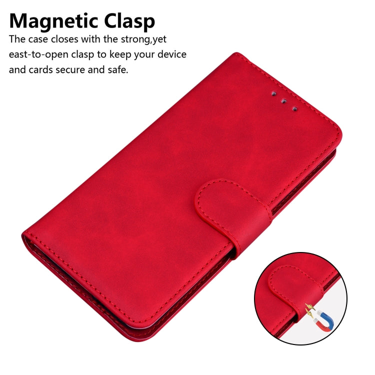 For Google Pixel 9 Pro Skin Feel Pure Color Flip Leather Phone Case(Red) - Google Cases by PMC TechLife | Online Shopping South Africa | PMC TechLife | Buy Now Pay Later Mobicred