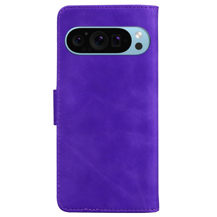 For Google Pixel 9 Skin Feel Pure Color Flip Leather Phone Case(Purple) - Google Cases by PMC TechLife | Online Shopping South Africa | PMC TechLife | Buy Now Pay Later Mobicred