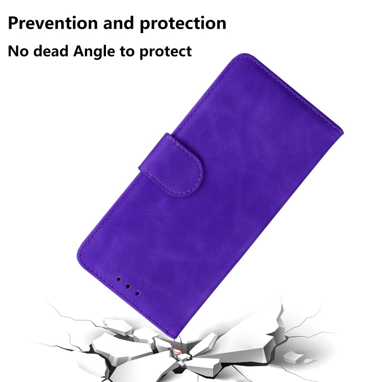 For Google Pixel 9 Skin Feel Pure Color Flip Leather Phone Case(Purple) - Google Cases by PMC TechLife | Online Shopping South Africa | PMC TechLife | Buy Now Pay Later Mobicred