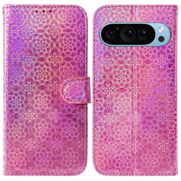 For Google Pixel 9 Pro Colorful Magnetic Buckle Leather Phone Case(Pink) - Google Cases by PMC TechLife | Online Shopping South Africa | PMC TechLife | Buy Now Pay Later Mobicred