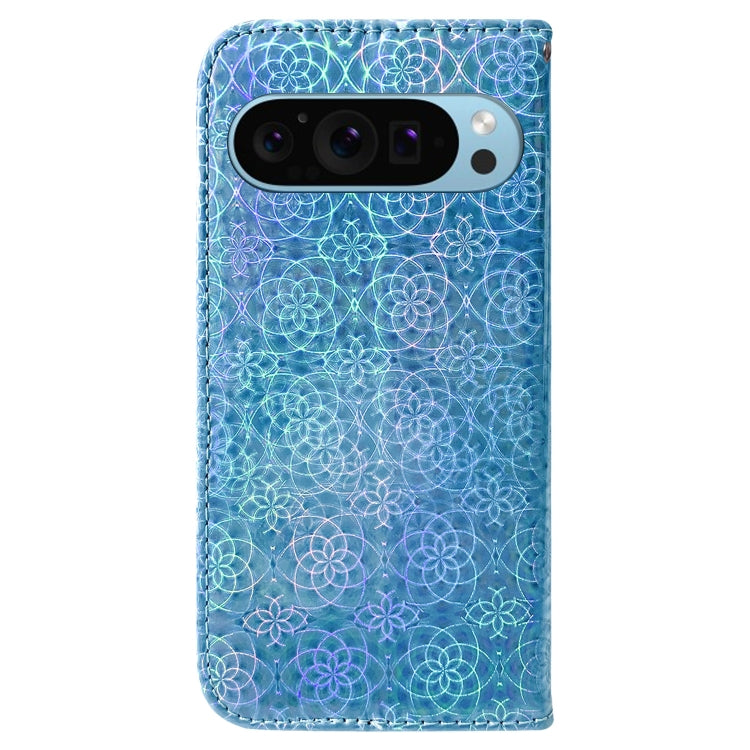 For Google Pixel 9 Colorful Magnetic Buckle Leather Phone Case(Blue) - Google Cases by PMC TechLife | Online Shopping South Africa | PMC TechLife | Buy Now Pay Later Mobicred