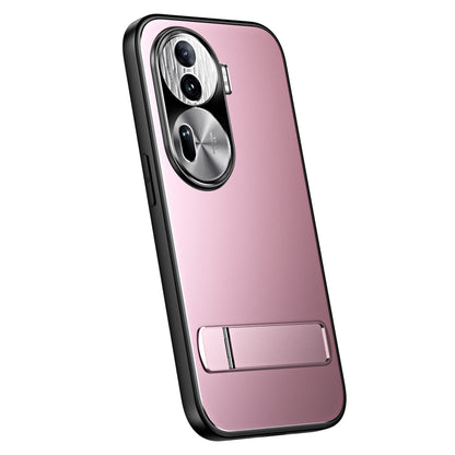 For OPPO Reno11 Global R-JUST RJ-61 Electroplating Frosted TPU + PC Phone Case with Holder(Pink) - Reno11 Cases by R-JUST | Online Shopping South Africa | PMC Jewellery