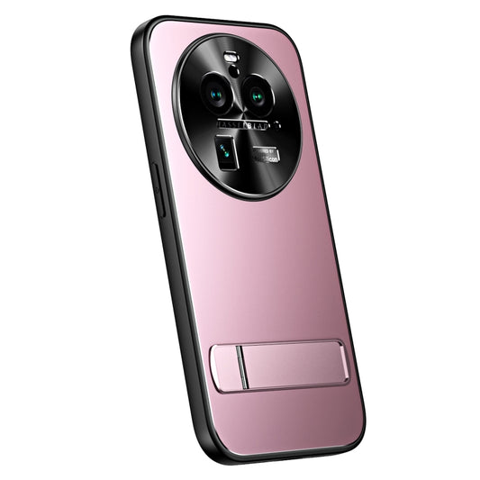 For OPPO Find X6 Pro R-JUST RJ-61 Electroplating Frosted TPU + PC Phone Case with Holder(Pink) - OPPO Cases by R-JUST | Online Shopping South Africa | PMC Jewellery