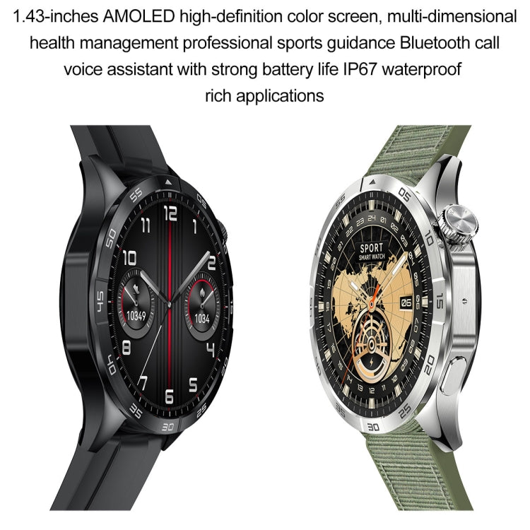 LEMFO HK4 1.43 inch AMOLED Round Screen Smart Watch Supports Bluetooth Calls(Green) - Smart Watches by LEMFO | Online Shopping South Africa | PMC Jewellery