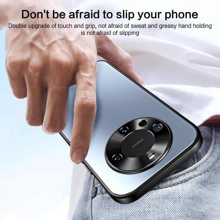 For Huawei Mate 60 Pro R-JUST RJ-61 Electroplating Frosted TPU + PC Phone Case with Holder(Blue) - Huawei Cases by R-JUST | Online Shopping South Africa | PMC TechLife | Buy Now Pay Later Mobicred