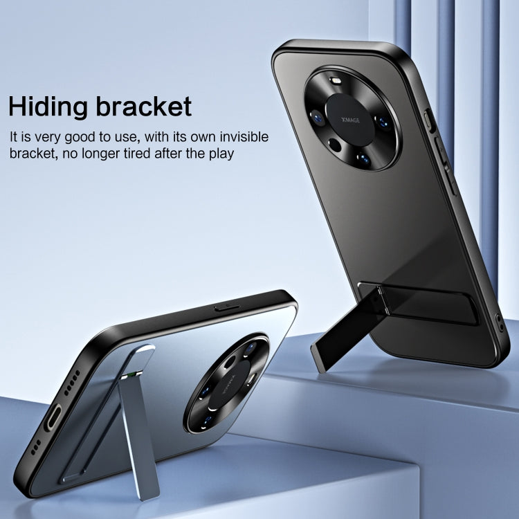 For Huawei Mate 60 Pro R-JUST RJ-61 Electroplating Frosted TPU + PC Phone Case with Holder(Blue) - Huawei Cases by R-JUST | Online Shopping South Africa | PMC TechLife | Buy Now Pay Later Mobicred